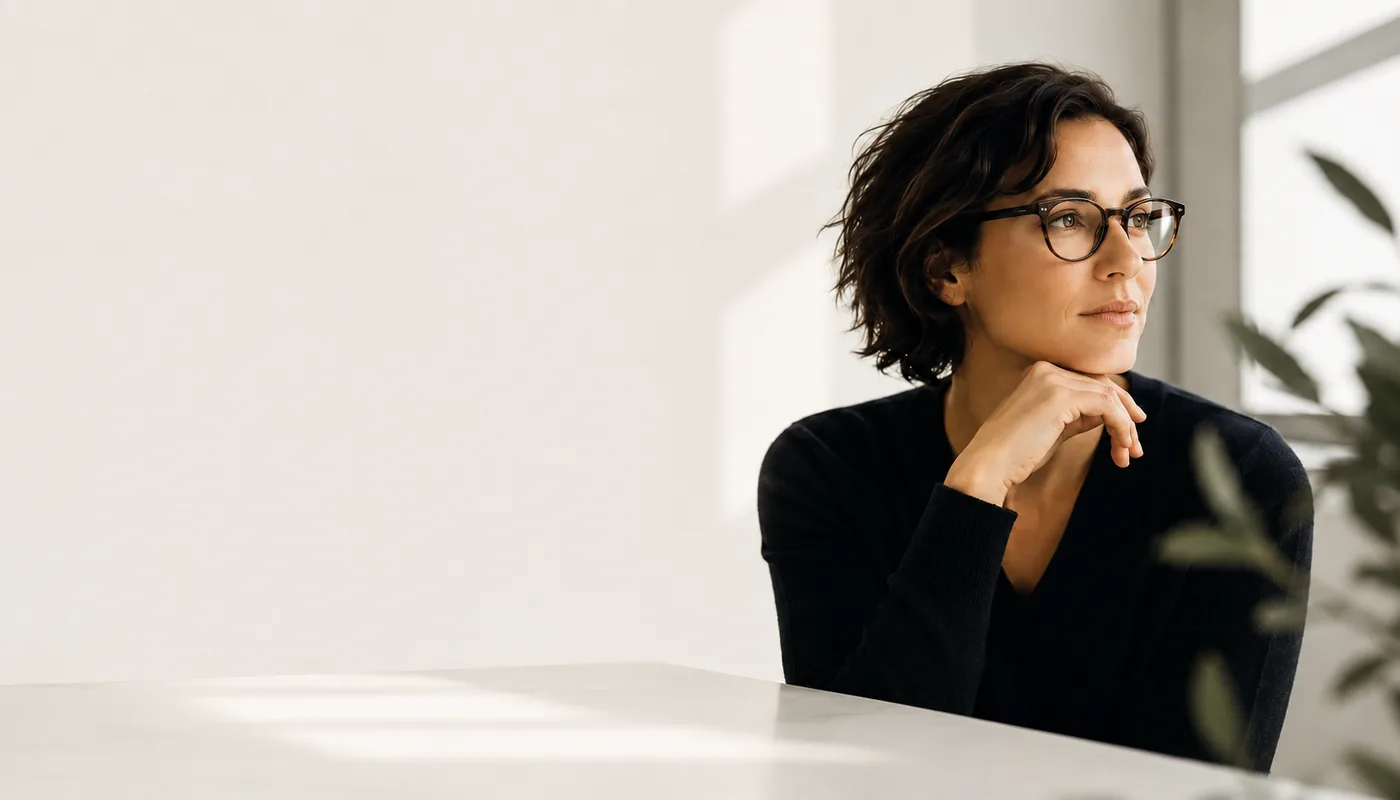 Donna con occhiali durante la giornata