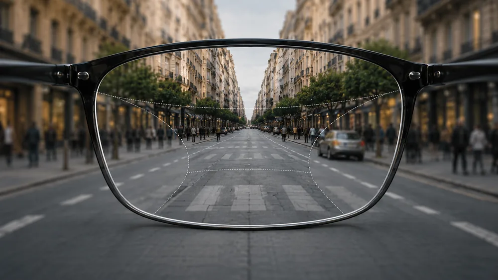 Campi visivi di una lente progressiva standard